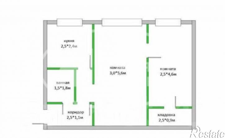 2-комн квартира улица Космонавтов, 3А