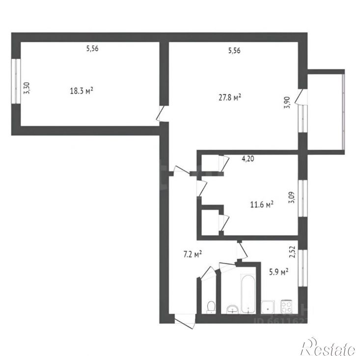 3-комн квартира улица Ленина, 18,  д. 18