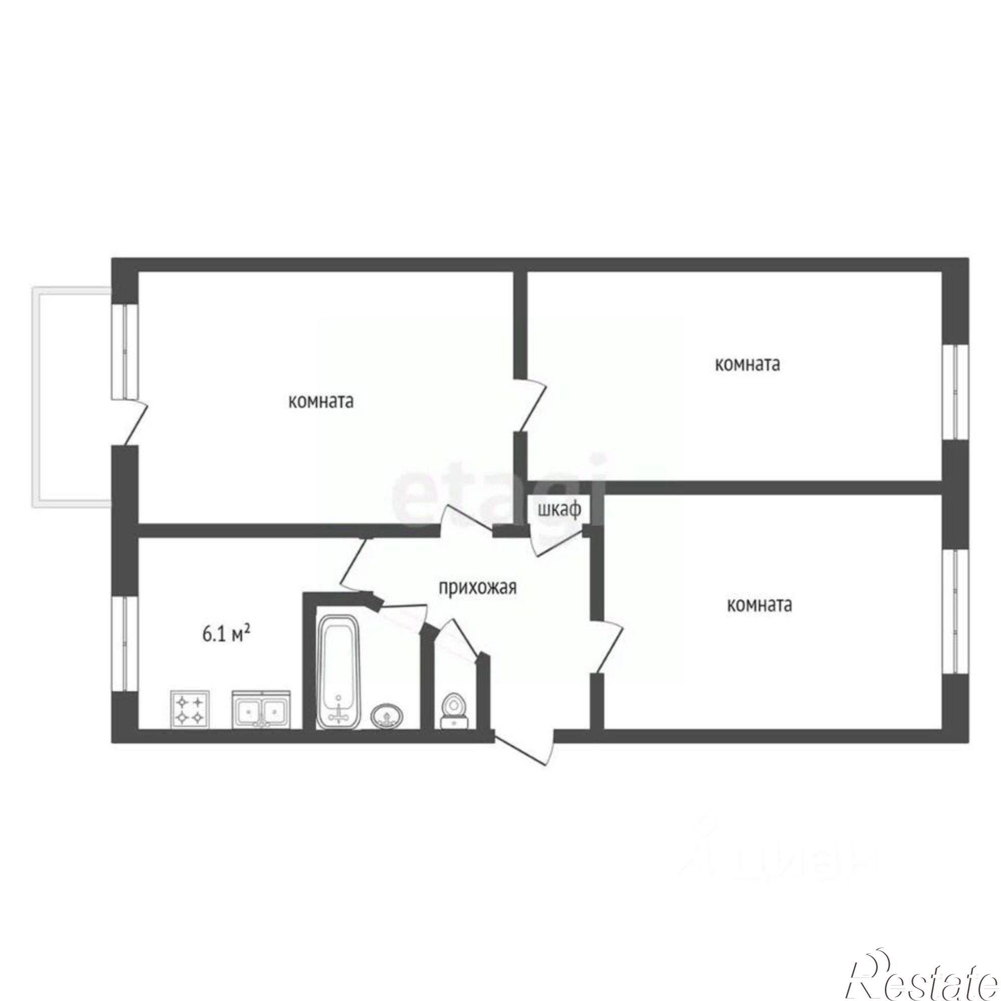 Купить квартиру за 420 000 рублей на городской округ Кизел, Кизел