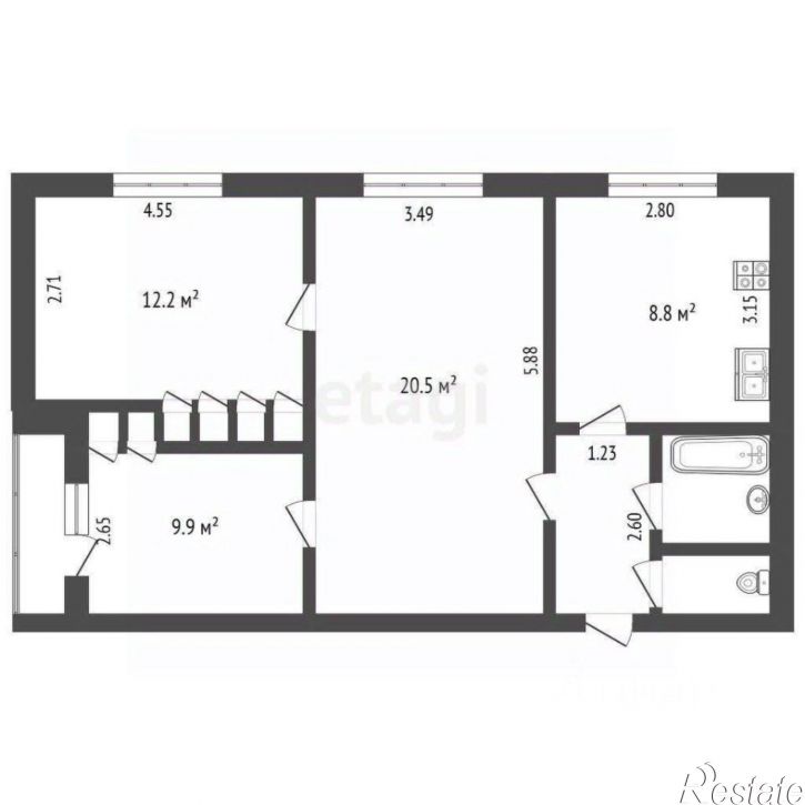 3-комн квартира шоссе Космонавтов, 131,  д. 131