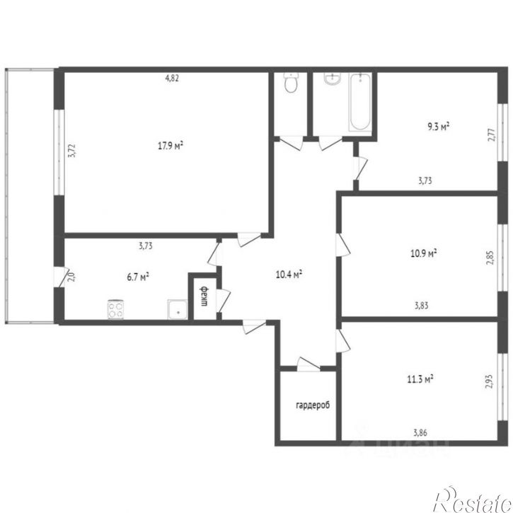 4-комн квартира Добрянка, пер. Строителей, 1 а