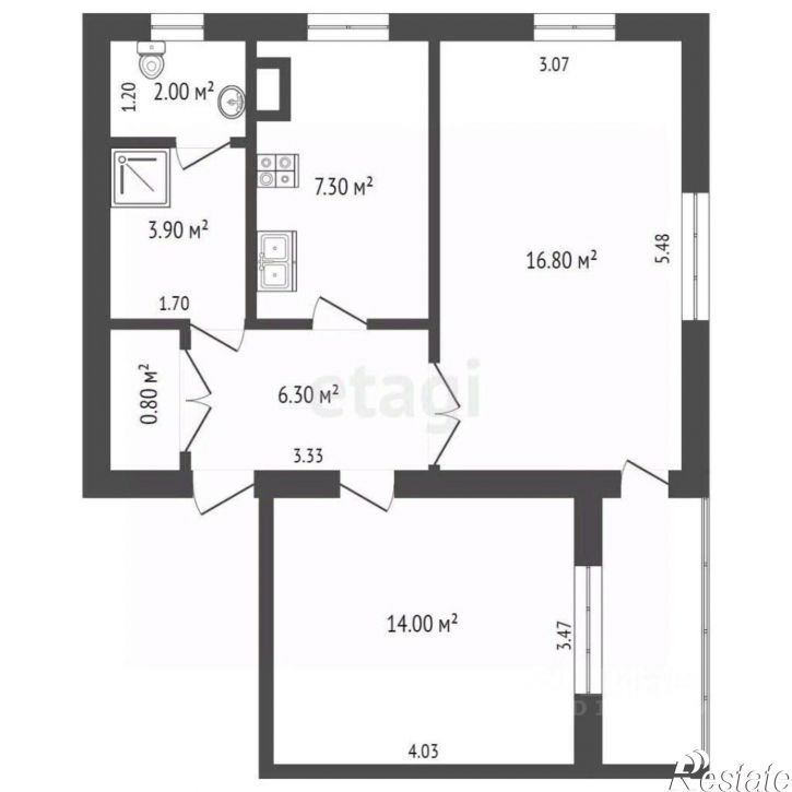 2-комн квартира Ильинский муниципальный округ
