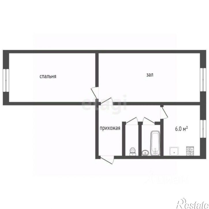 2-комн квартира