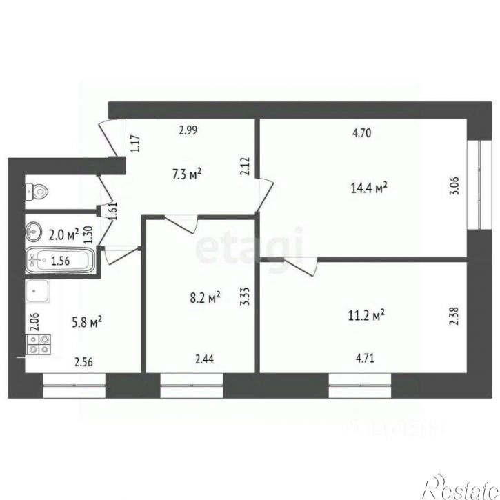 3-комн квартира