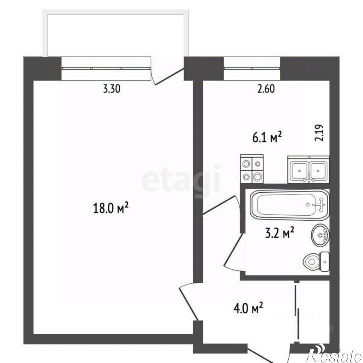 1-комн квартира