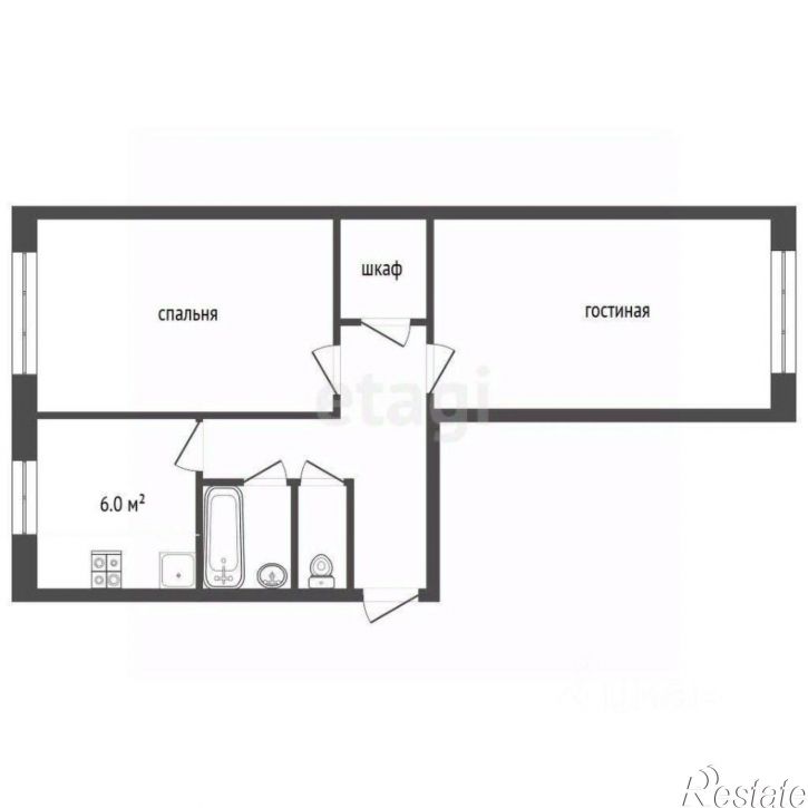 2-комн квартира