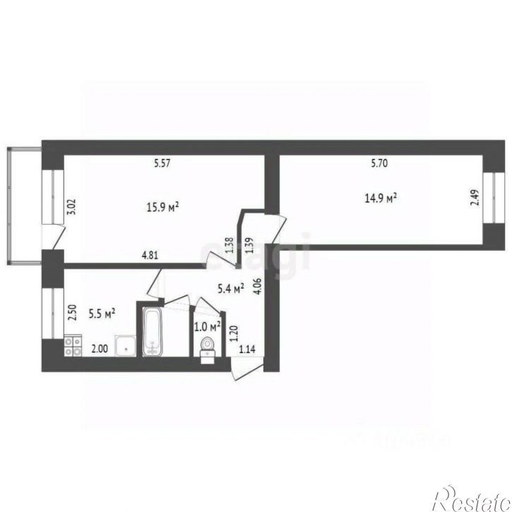 2-комн квартира Чернушинский городской округ