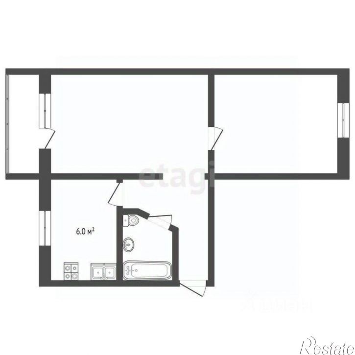 2-комн квартира