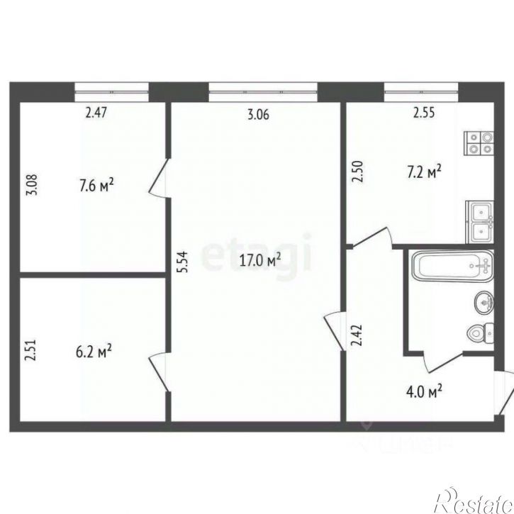 2-комн квартира городской округ Пермь, Пермь