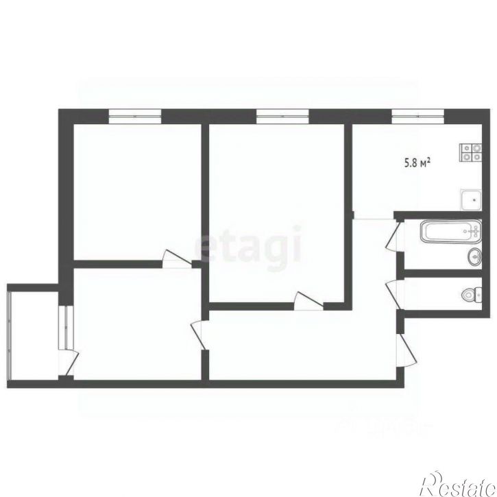 3-комн квартира ул Юбилейная, 3А,  д. 3А