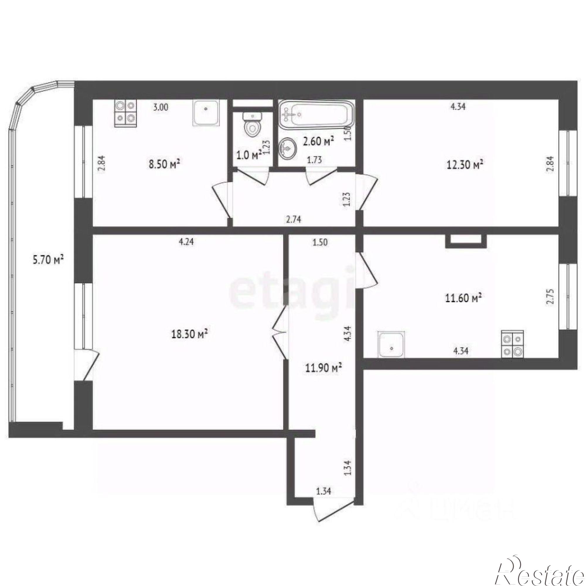 Купить квартиру за 6 800 000 рублей на ул Весенняя, 26