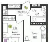 1-комн, 31 кв м, этаж 1/4 ул Верхне-Вишерская, 43