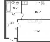 1-комн, 40кв м, этаж 5/10 улица Генерала Черняховского, 45