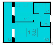 1-комн, 30 кв м, этаж 7/10 ул Белозерская, 28
