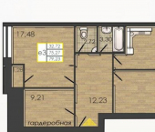 2-комн, 75кв м, этаж 2/4 улица Борцов Революции, 1А к4
