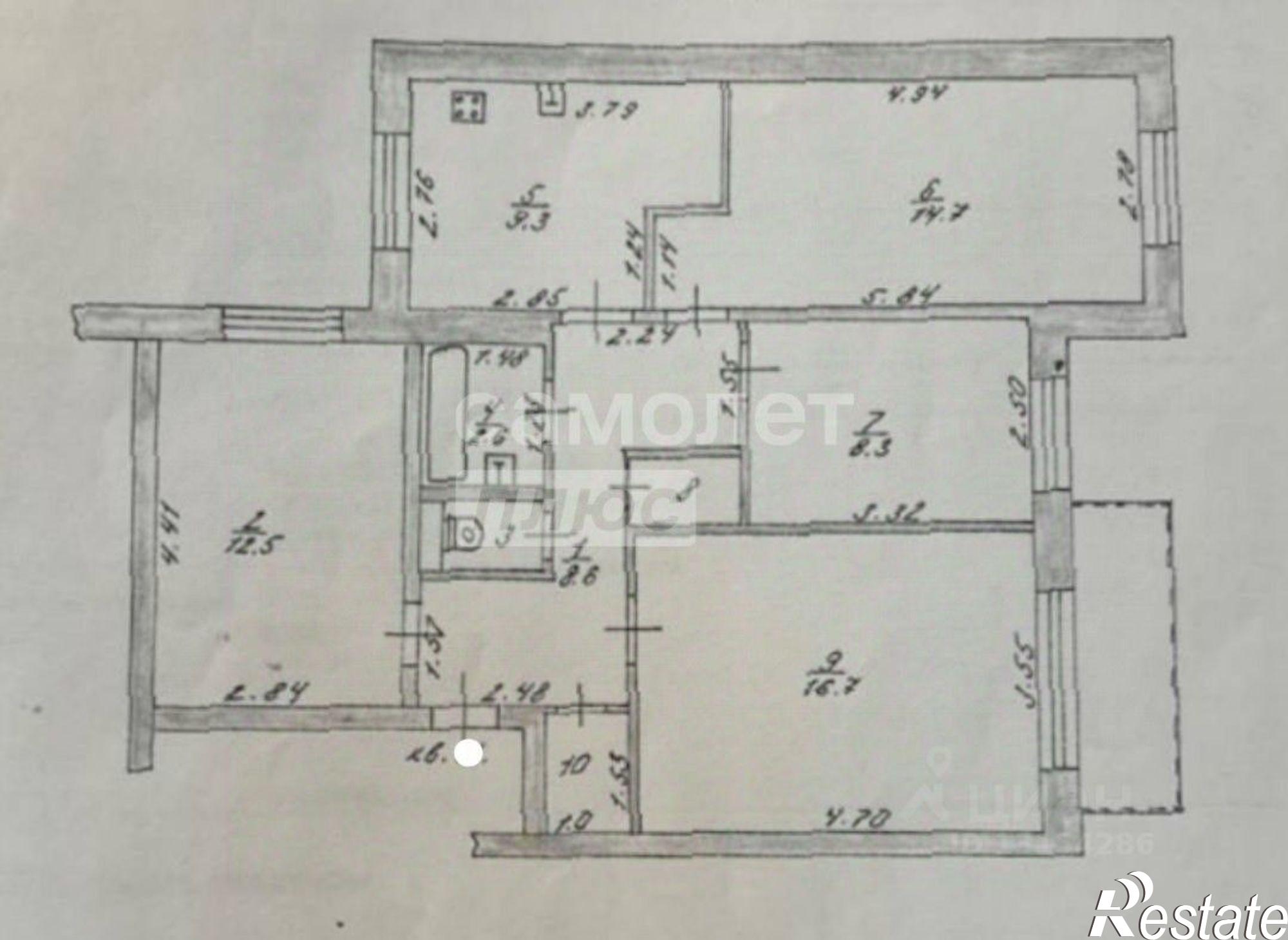 Купить квартиру за 3 498 000 рублей на ул Константина Симонова, 16 4