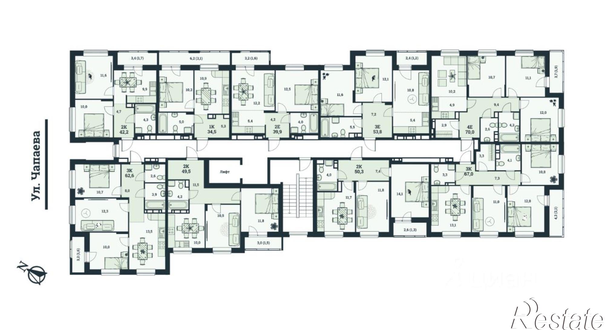 Купить квартиру за 4 657 500 рублей на ул Чапаева, 44