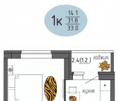 1-комн, 33 кв м, этаж 21/25 Ижевская улица, 34