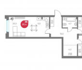 3-комн, 81 кв м, этаж 3/6 ул Монастырская, 9
