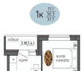 1-комн, 31 кв м, этаж 8/25 Свердловский район, г. Пермь, Ижевская