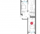 2-комн, 82 кв м, этаж 7/6 улица Максима Горького, 1