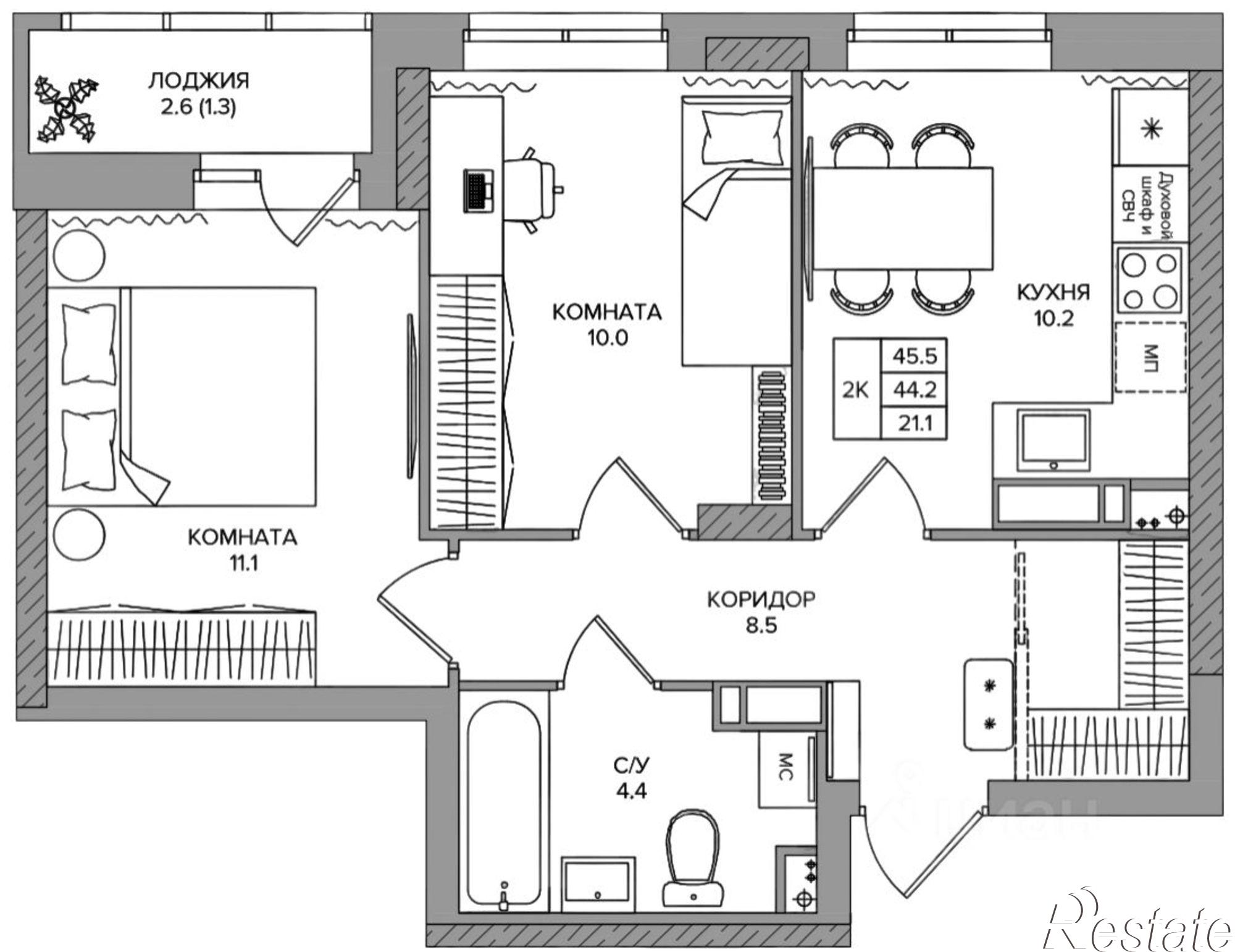 Купить квартиру за 6 920 000 рублей на деревня Кондратово