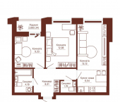 3-комн, 57 кв м, этаж 9/24 Кронштадтская улица, 41В