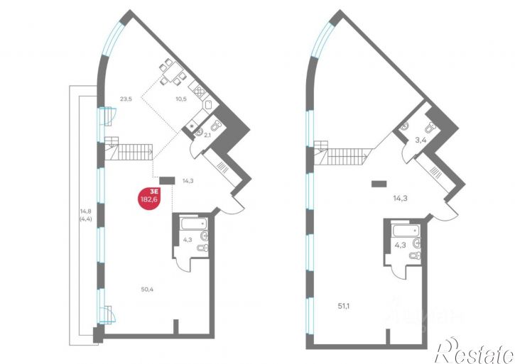 3-комн квартира в новом доме Советская улица, 16А