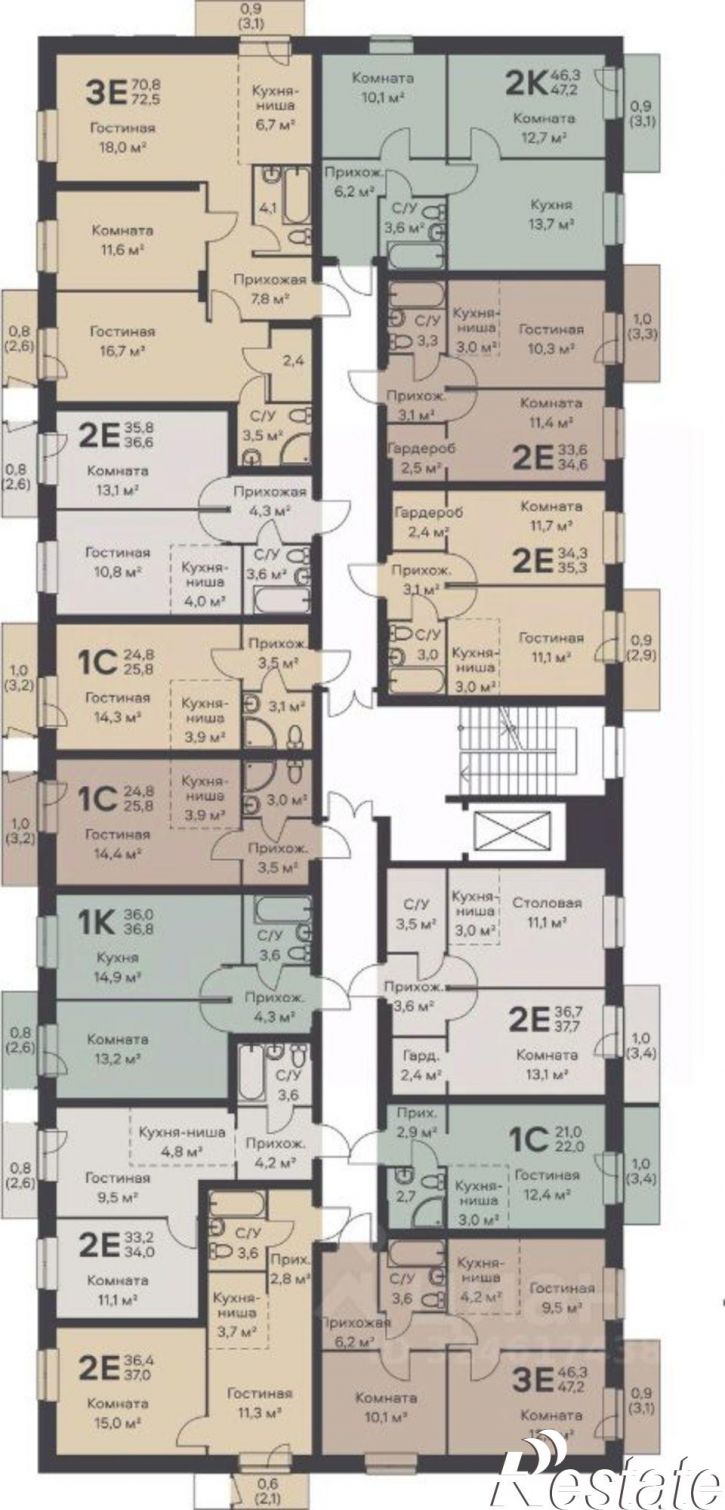 2-комн квартира в новом доме улица Вильямса