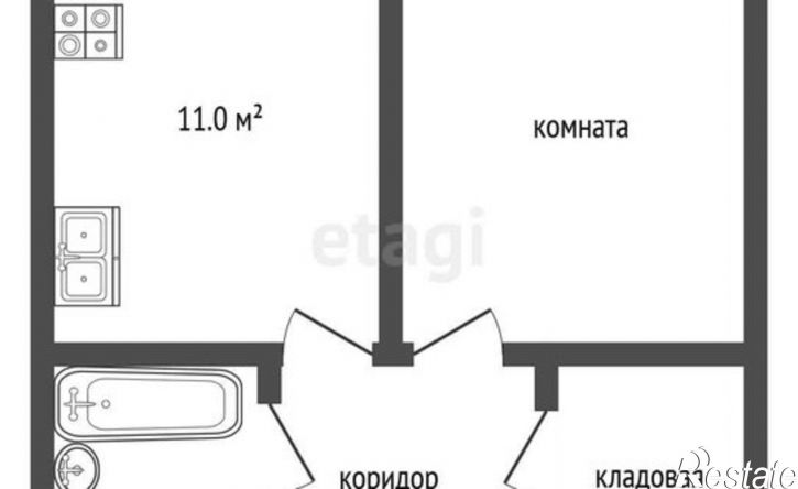 1-комн квартира Пермь, улица Яблочкова, 5к1