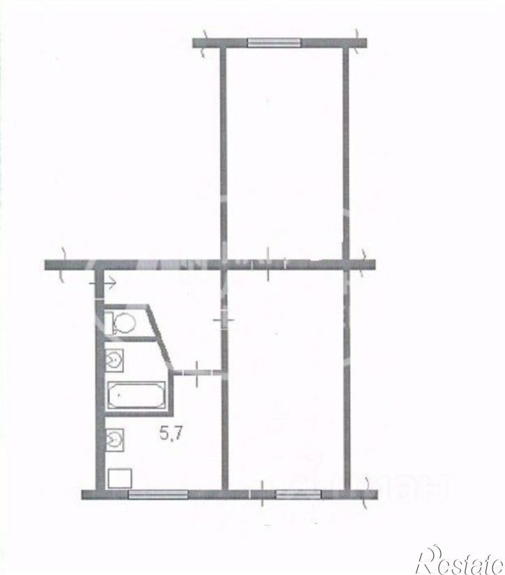 1-комн квартира улица Грибоедова, 19,  д. 19