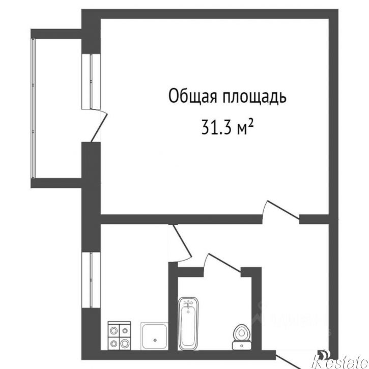 1-комн квартира улица Коммуны, 24,  д. 24