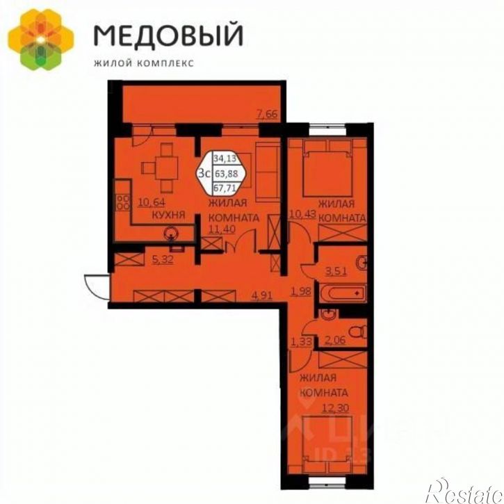 3-комн квартира в новом доме ул Г.Н.Нифантова, 4б,  д. 4б
