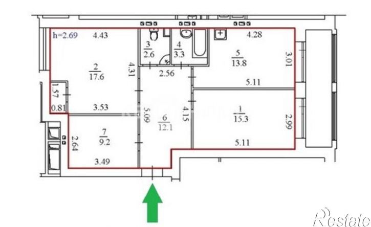 3-комн квартира Пермь, улица Борцов Революции, 1Ак4
