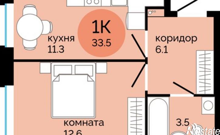 1-комн квартира в новом доме Пермь, улица Яблочкова, 5к4