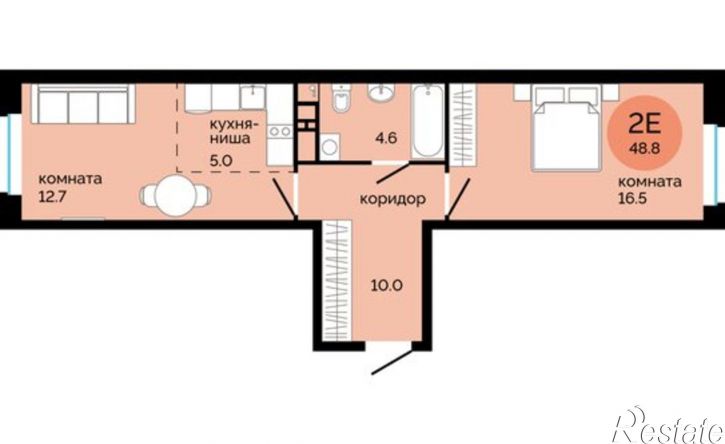 2-комн квартира в новом доме Пермь, улица Яблочкова, 5к4