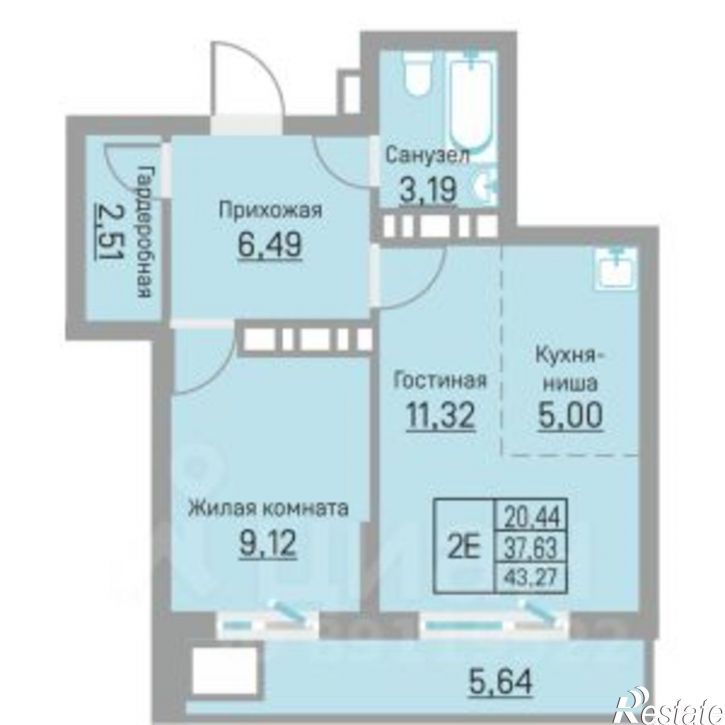 2-комн квартира в новом доме деревня Кондратово