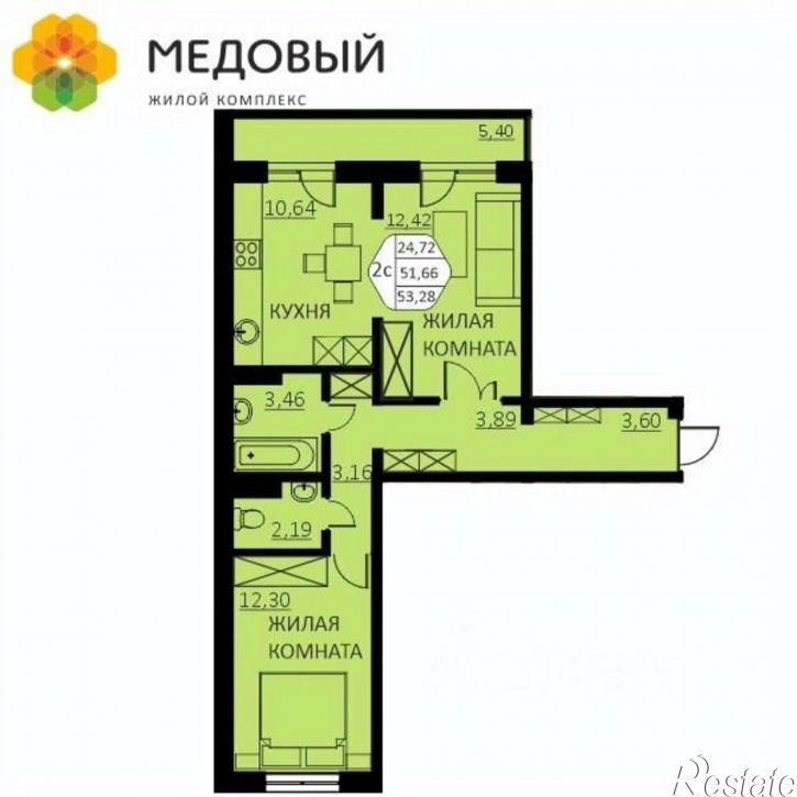2-комн квартира в новом доме ул Г.Н.Нифантова, 4а,  д. 4а