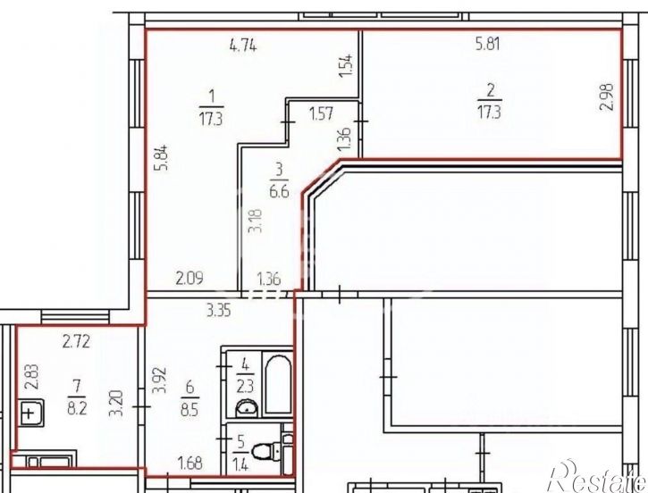 2-комн квартира улица Маяковского, 54,  д. 54