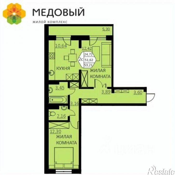 2-комн квартира в новом доме ул Г.Н.Нифантова, 4а,  д. 4а