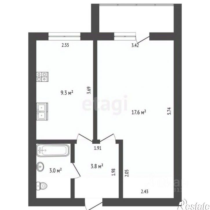 1-комн квартира ул Фроловская, 65,  д. 65