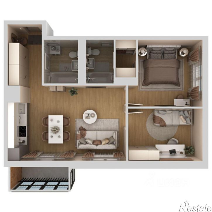 3-комн квартира в новом доме 3-я Нейвинская улица, 5