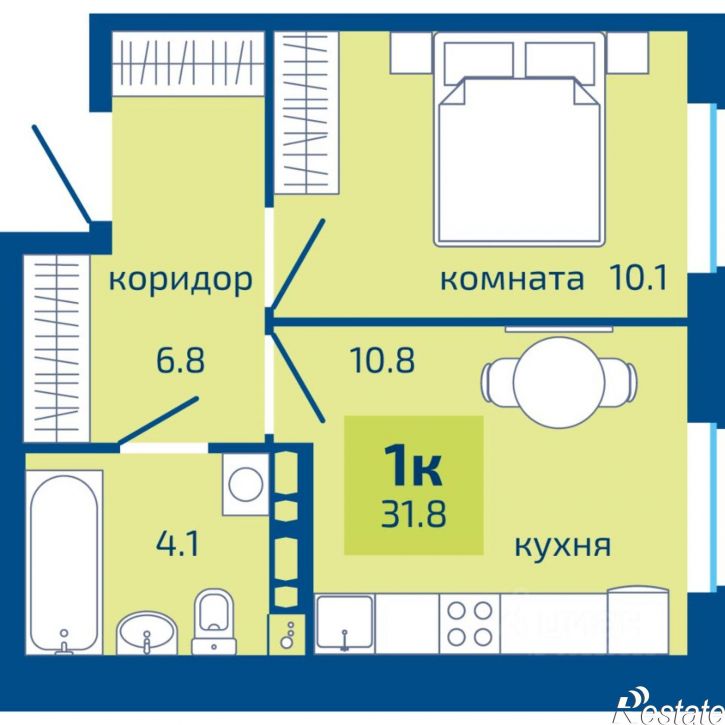 1-комн квартира в новом доме улица Старшего Лейтенанта Гачегова