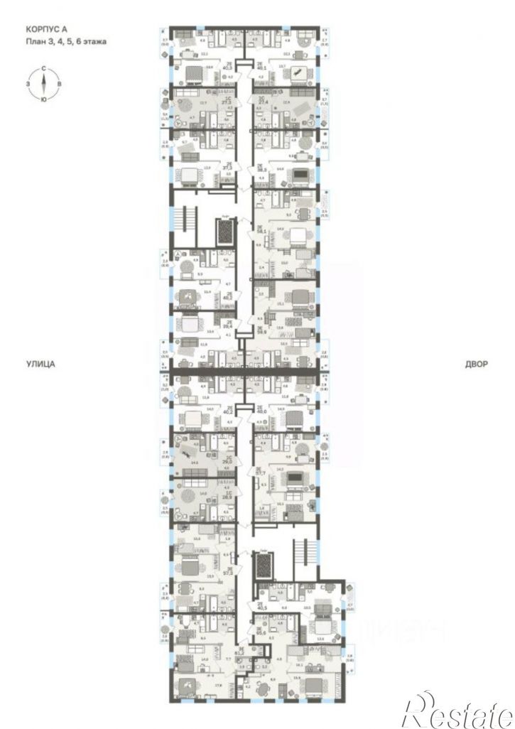 3-комн квартира в новом доме бульвар Гагарина, 72