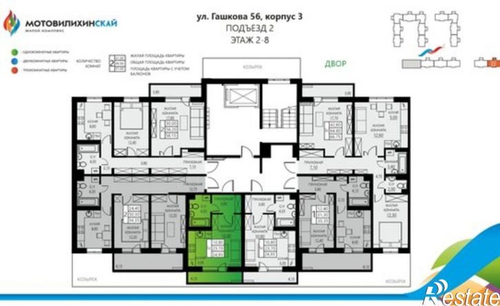 1-комн квартира Пермь, улица Гашкова, 56к3