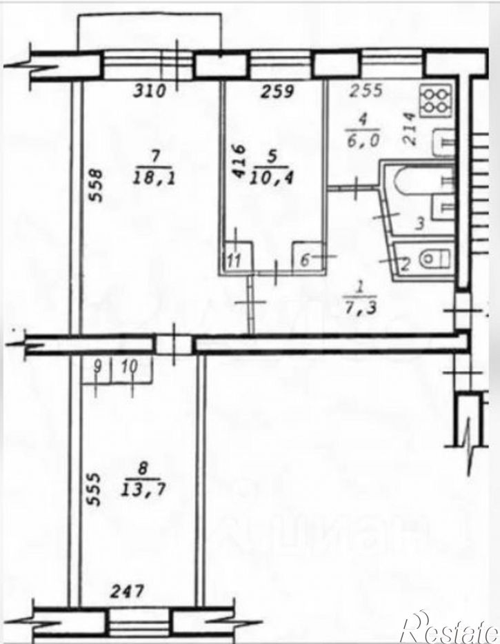 3-комн квартира Оса, улица Максима Горького, 75