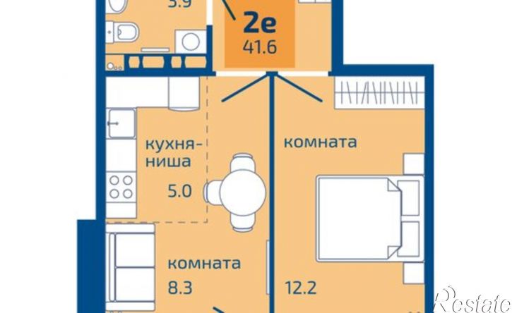 2-комн квартира в новом доме Пермь, улица Старшего Лейтенанта Гачегова, 1