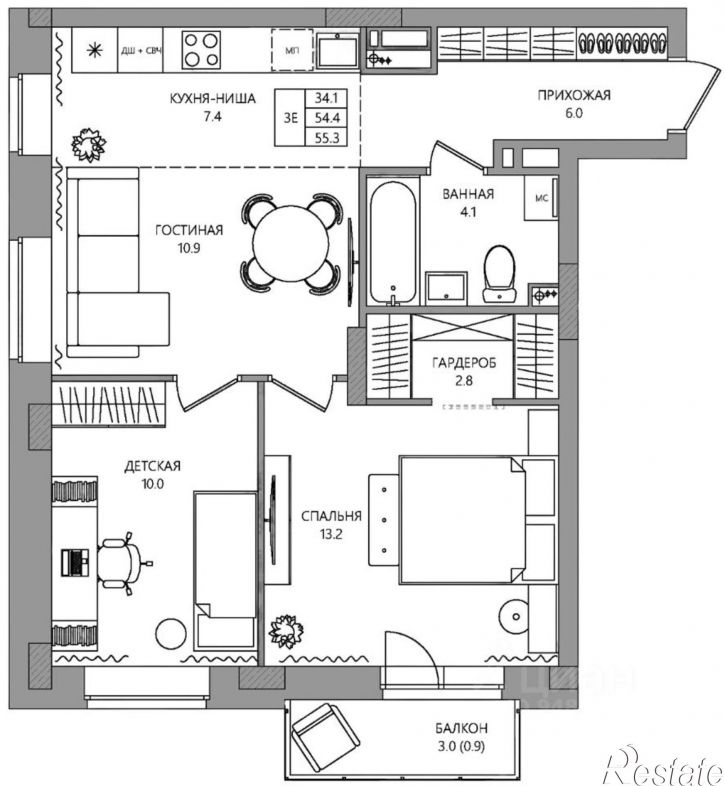 3-комн квартира в новом доме 3-я Нейвинская улица, 5