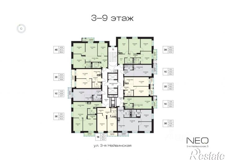 3-комн квартира в новом доме 3-я Нейвинская улица, 5
