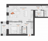 2-комн, 69кв м, этаж 10/15 ул Дзержинского, 29в